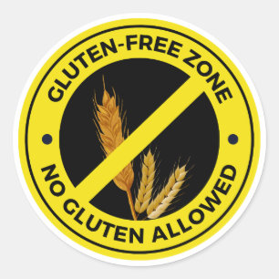 Glute,-Free Zone - No Gluten Allowed Classic Round Sticker