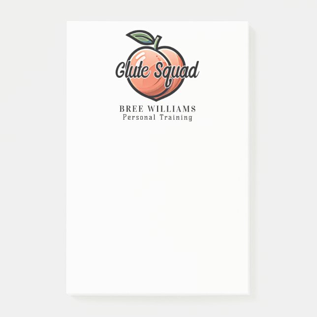 Glute Squad Peach Fitness Workout Post-it Notes (Front)