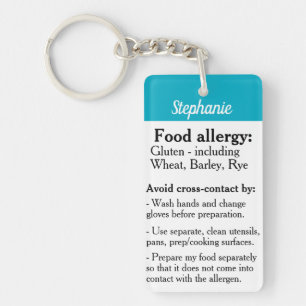 Gluten Allergy Alert Porte - clé Celiac Safe Rappe