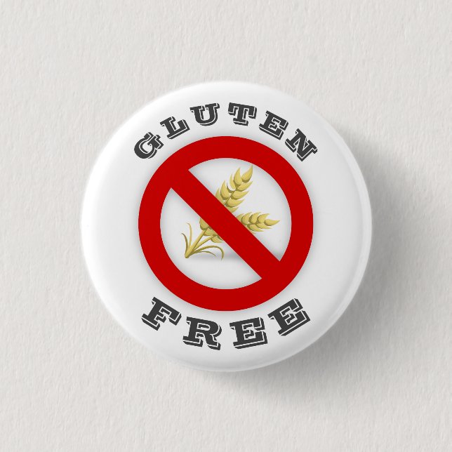 Gluten Free 1 Inch Round Button (Front)