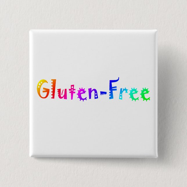 Gluten Free 2 Inch Square Button (Front)