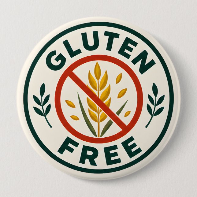 Gluten Free  4 Inch Round Button (Front)