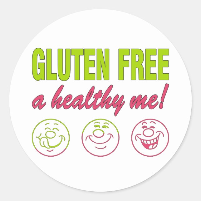 Gluten Free A Healthy Me! Gluten Allergy Celiac Classic Round Sticker (Front)