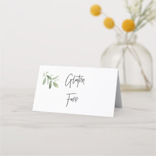Gluten Free Allergen Label Tent Fold Signs Place Card