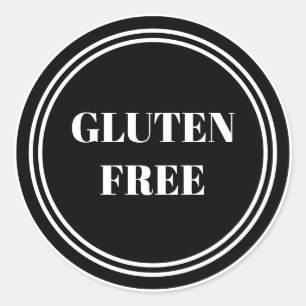 Gluten Free Allergy Safe Black Simple Classic Round Sticker