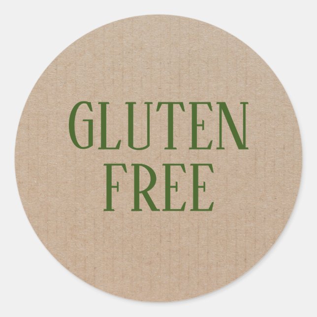 Gluten Free Allergy Safe Culinary Classic Round Sticker (Front)