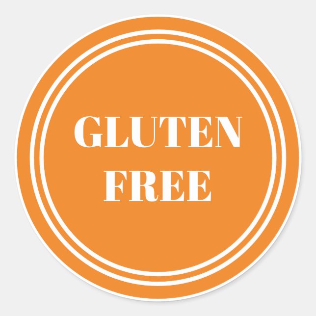 Gluten Free Allergy Safe Orange Simple  Classic Round Sticker (Front)