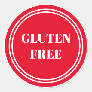 Gluten Free Allergy Safe Red Simple Classic Round Classic Round Sticker