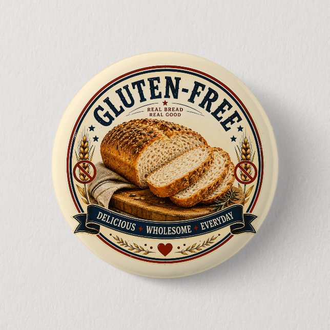 Gluten Free Bread 2 Inch Round Button (Front)