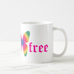 gluten-free butterfly (multi-coloured) large mug