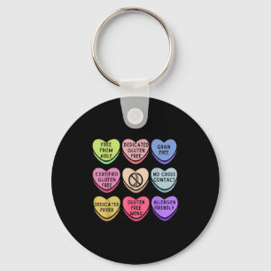 Gluten Free Celiac Valentines Hearts Candy Celiac Keychain
