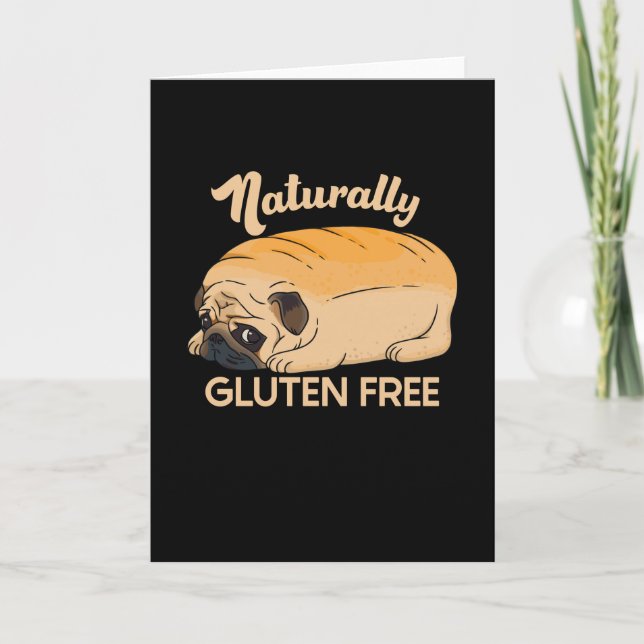 GLUTEN FREE CUTE PUG BREAD CARD (Front)