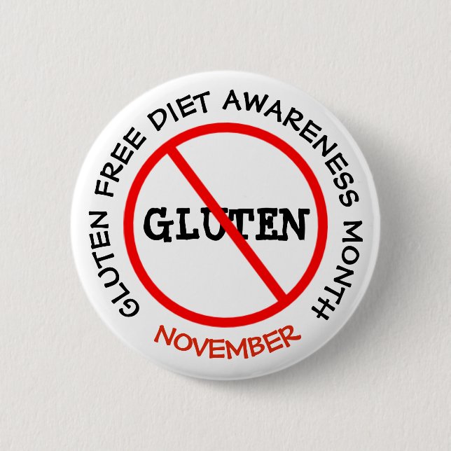 Gluten Free Diet Awareness Month 2 Inch Round Button (Front)