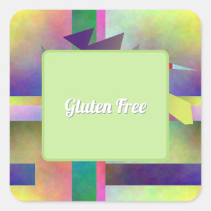 Gluten Free Food Abstract Pattern Party Square Sticker