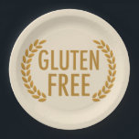 Gluten Free Food Allergy Warning Paper Plate<br><div class="desc">Gluten free paper plates for GF food only. Remind others in your house not to use this at home unless they have not eaten any wheat. A cute gift for someone with Celiac disease, wheat intolerance, or gluten allergy. Great to use as an allergy alert for parties, restaurants, bakeries, and...</div>