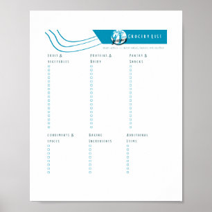 Gluten Free Grocery List Downloadable Poster