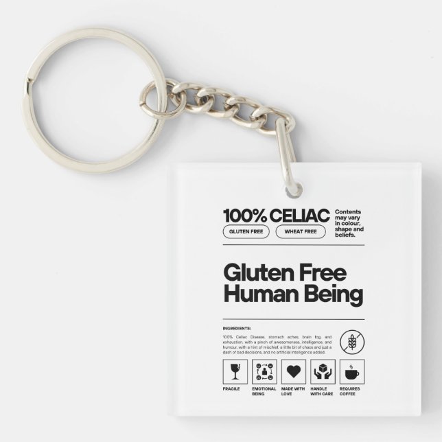 Gluten Free Human Being Keychain (Front)