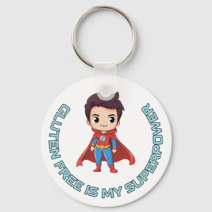 Gluten Free is My Superpower - Comic Hero Celiac Keychain