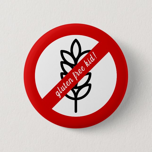 Gluten free kid! Celiac Disease / Allergy Alert 2 Inch Round Button (Front)