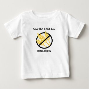 Gluten Free Kid Personalized No Gluten Celiac Baby T-Shirt