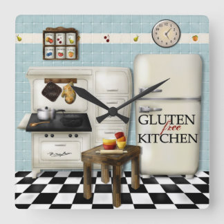 Gluten Free Kitchen Clock - Teal