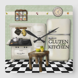 Gluten Free Kitchen Green Clock