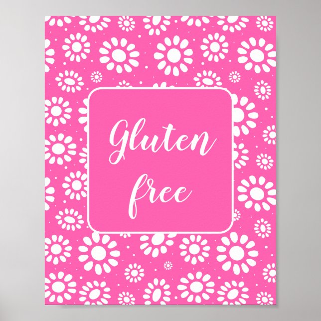 Gluten Free Pink Floral  Poster (Front)