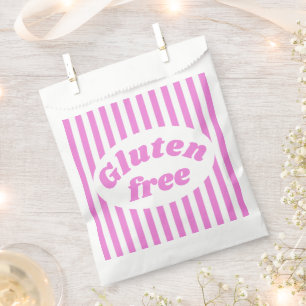 Gluten Free Pink White Candy Stripe Favour Bag