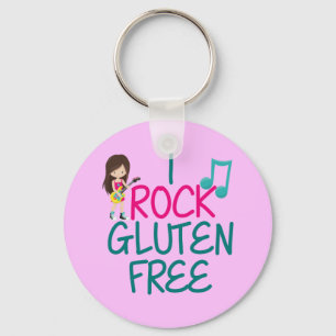 Gluten Free Rock Star Girl Keychain