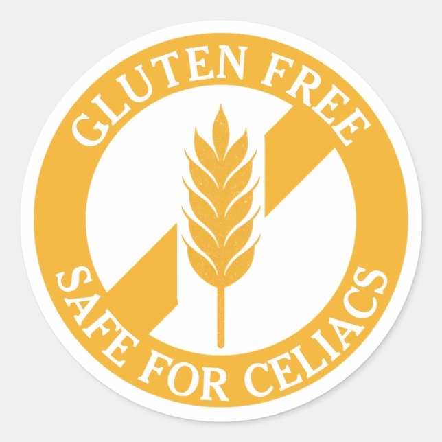 Gluten Free Safe for Celiacs Awareness Sticker (Devant)