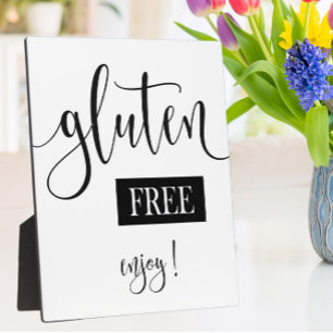 Gluten free sign Tabletop Plaque with Easel