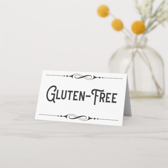 Gluten Free simple elegant table marker Place Card (Front)