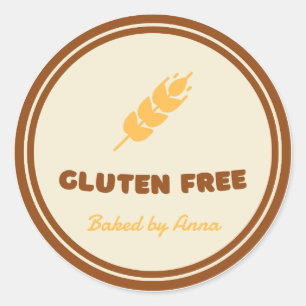 Gluten Free Simple Personalized  Classic Round Sticker
