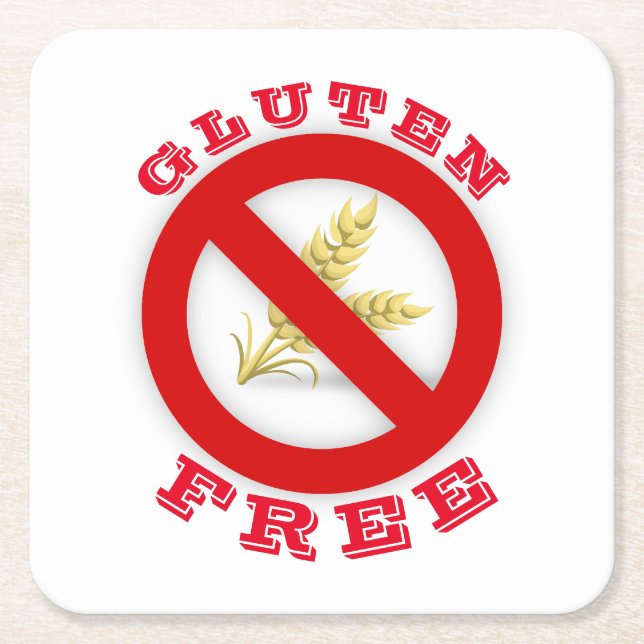 Gluten Free Square Paper Coaster (Front)