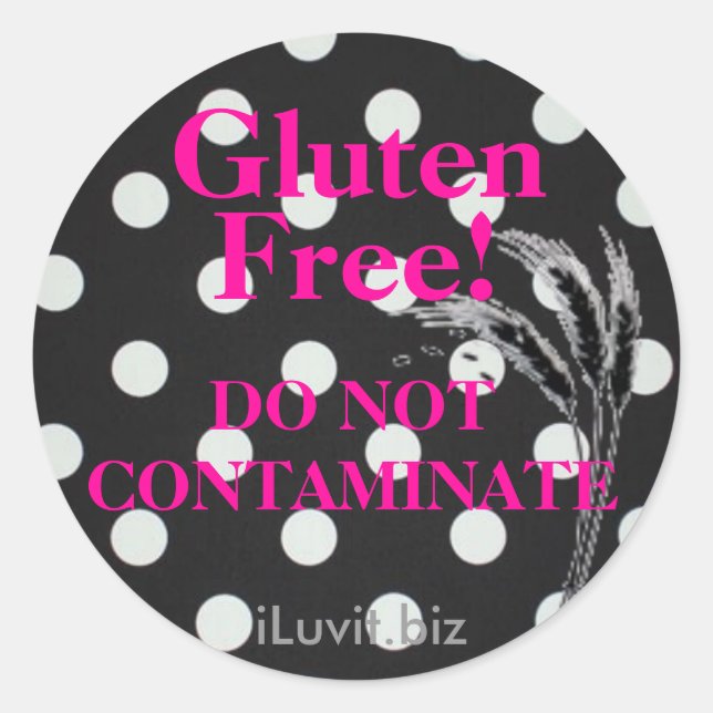 GLUTEN FREE Sticker for Celiac Disease -customized (Front)