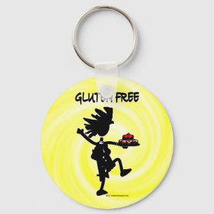 Gluten-Free Whimsy Silhouette Design Keychain