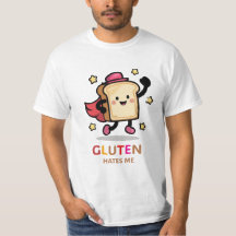 Gluten Hates Me Knife Pink Retro Vintage T-shirt