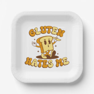 Gluten Hates Me Paper Plate