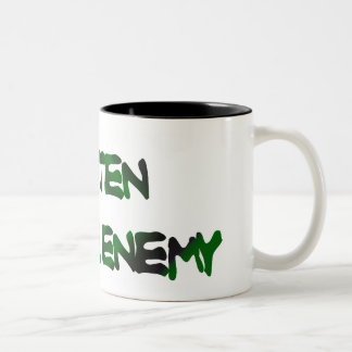 GLUTEN IS THE ENEMY two-tone large Mug