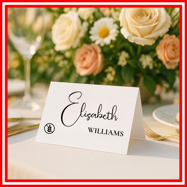 Gluten Menu Gratuit Script moderne Mariage Cartes  (Créateur téléchargé)