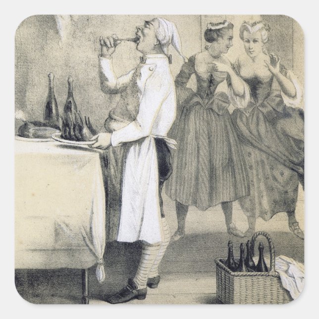 Gluttony in the Kitchen, from a series of prints d Square Sticker (Front)