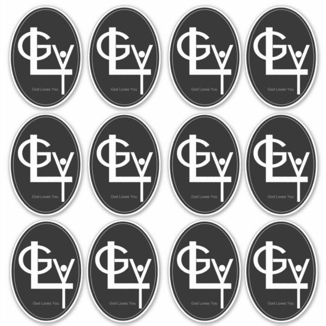 GLY - Dieu vous aime - stickers vinyle (Devant)