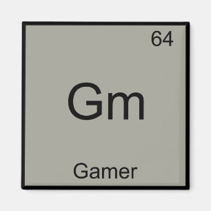 Gm - Gamer Funny Chemistry Element Symbol T-Shirt Magnet