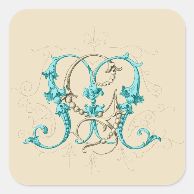 GM MG Monogram Square Sticker (Front)