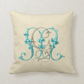 GM MG Monogram Throw Pillow