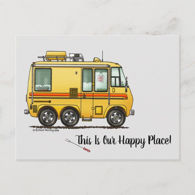 GMC Motor Home RV Keychain I Love Postcard (Front)