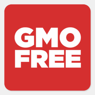 GMO FREE (RED) SQUARE STICKER