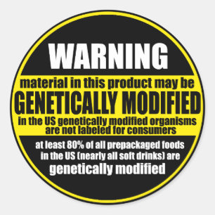 GMO (genetically modified organism) warning label