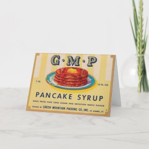 gmp pancake syrup label greeting card