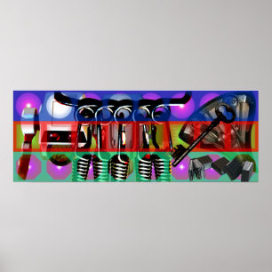 GMT 24 Hours Project Pop soft Psychedelic Frame P Poster